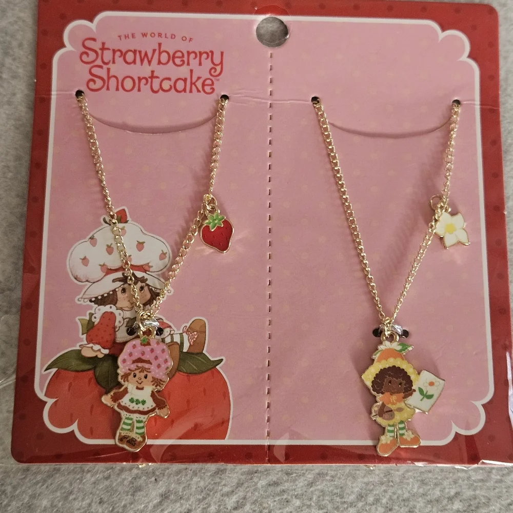 Strawberry Short Cake  Necklace Set Of 2
